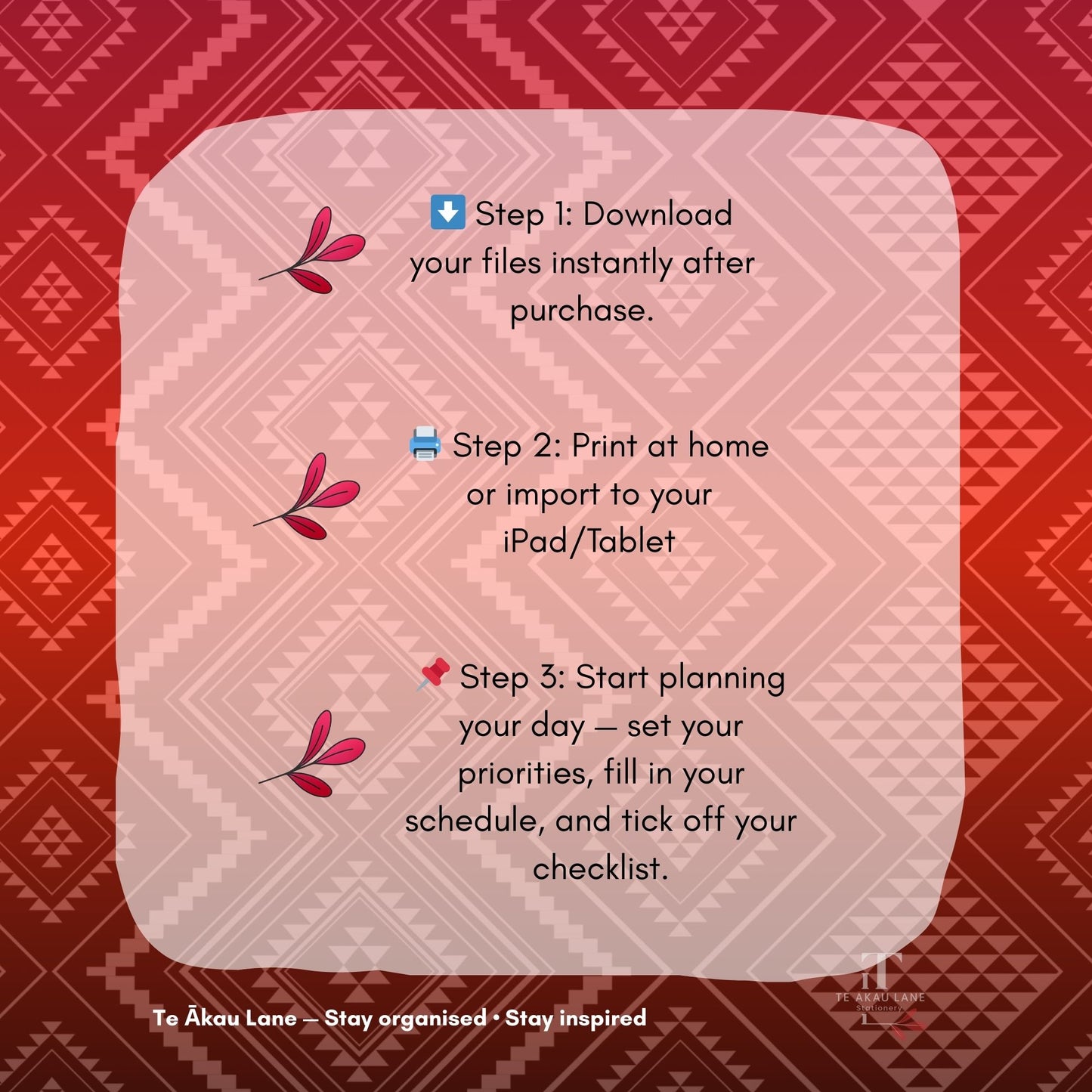 Tūmatauenga-Inspired Daily Planner | AM+PM Layout | Digital PNG