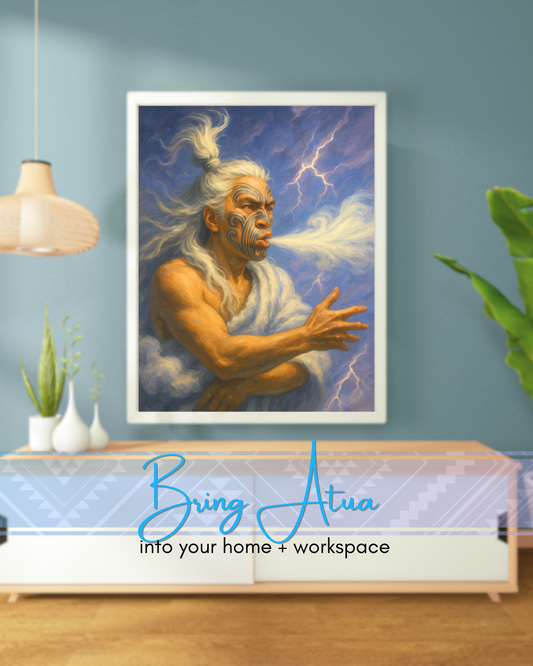 Tāwhirimātea – God of the Winds | Māori Wall Art Print (Unframed)