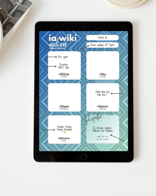 Tangaroa-Inspired Weekly Planner| Digital Download