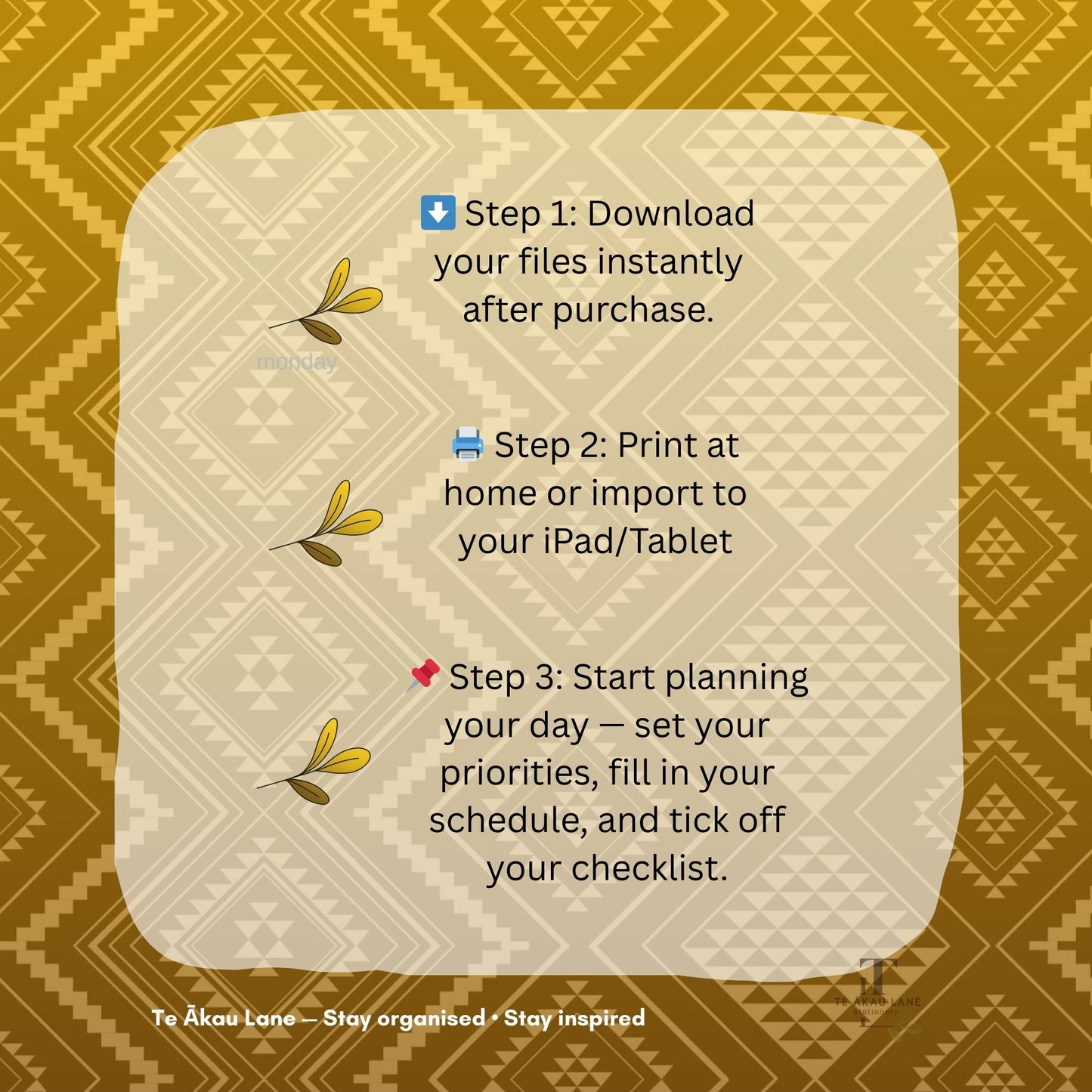 Rehua-Inspired Daily Planner | AM+PM Layout | Digital PNG