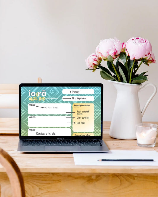 Hine-raumati-Inspired Daily Planner | AM+PM Layout | Digital PNG