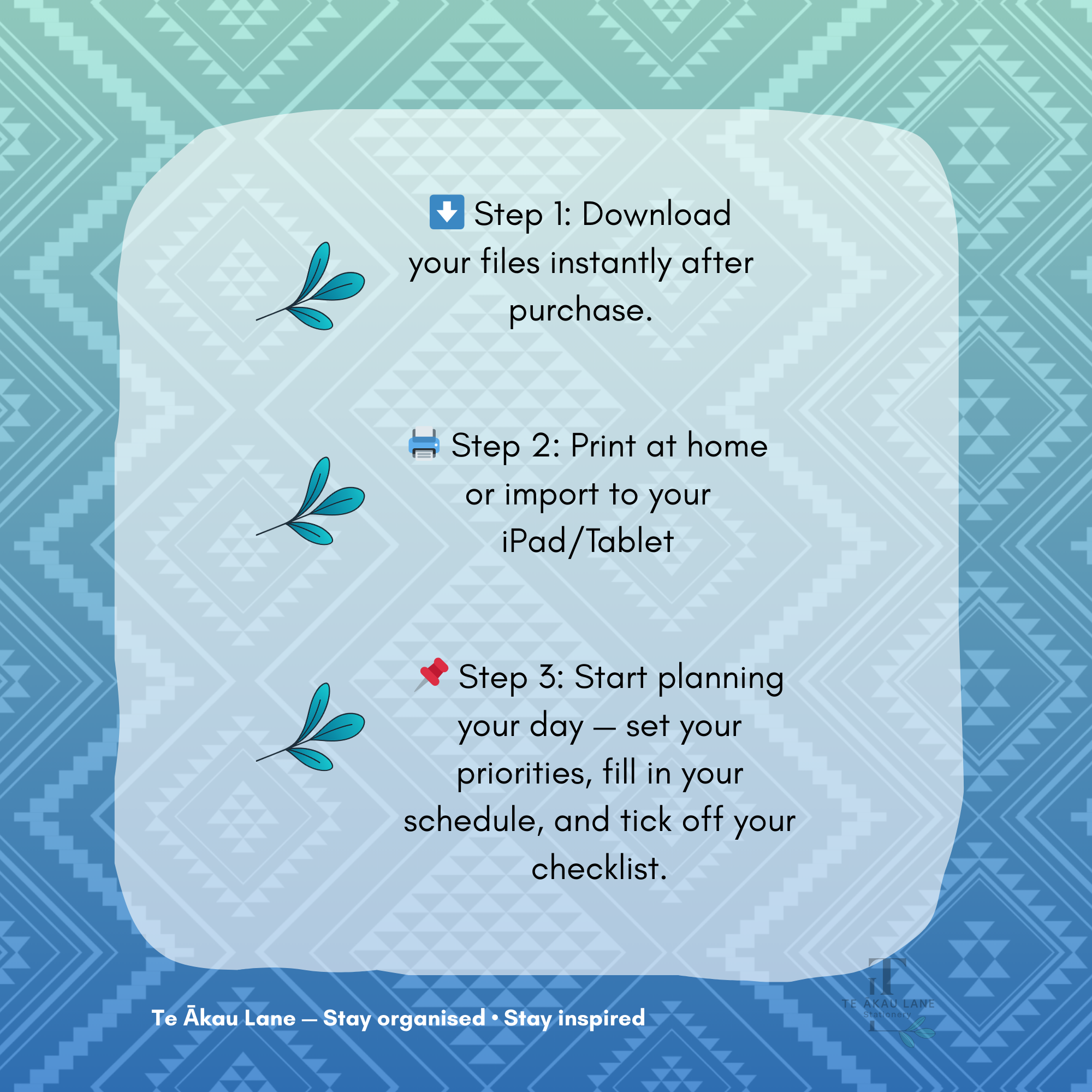 Tangaroa-Inspired Daily Planner | AM+PM Layout | Digital PNG