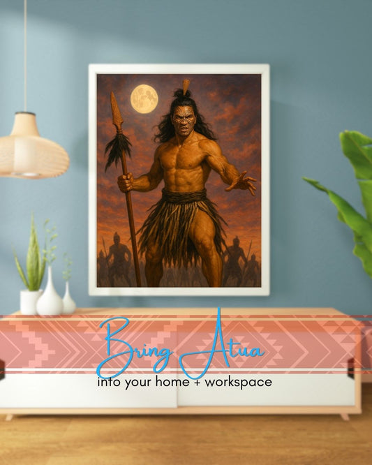 Tūmatauenga – God of War & Humanity | Māori Wall Art Print (Unframed)