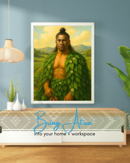 Rongo-mā-Tāne – God of Peace & Cultivation | Māori Wall Art Print (Unframed)