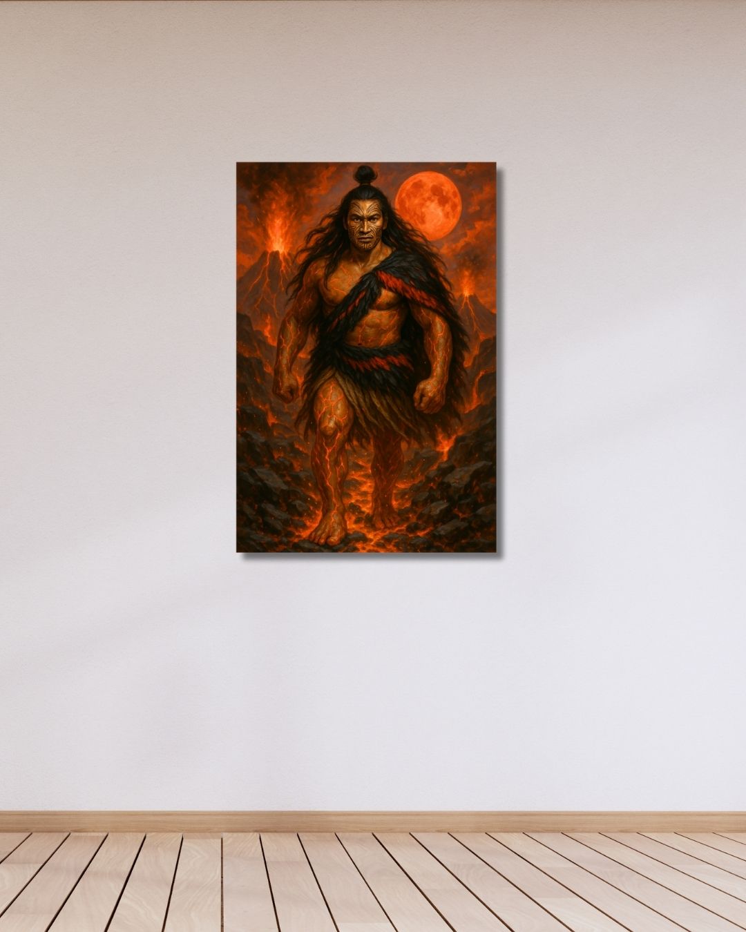 Rūaumoko – God of Earthquakes & Volcanoes | Māori Wall Art Print (Unframed)