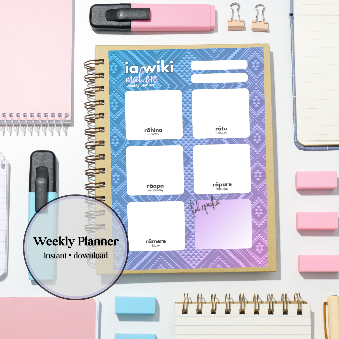 Tāwhirimātea-Inspired Weekly Planner| Digital Download