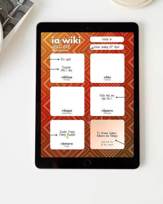 Rūaumoko-Inspired Weekly Planner| Digital Download