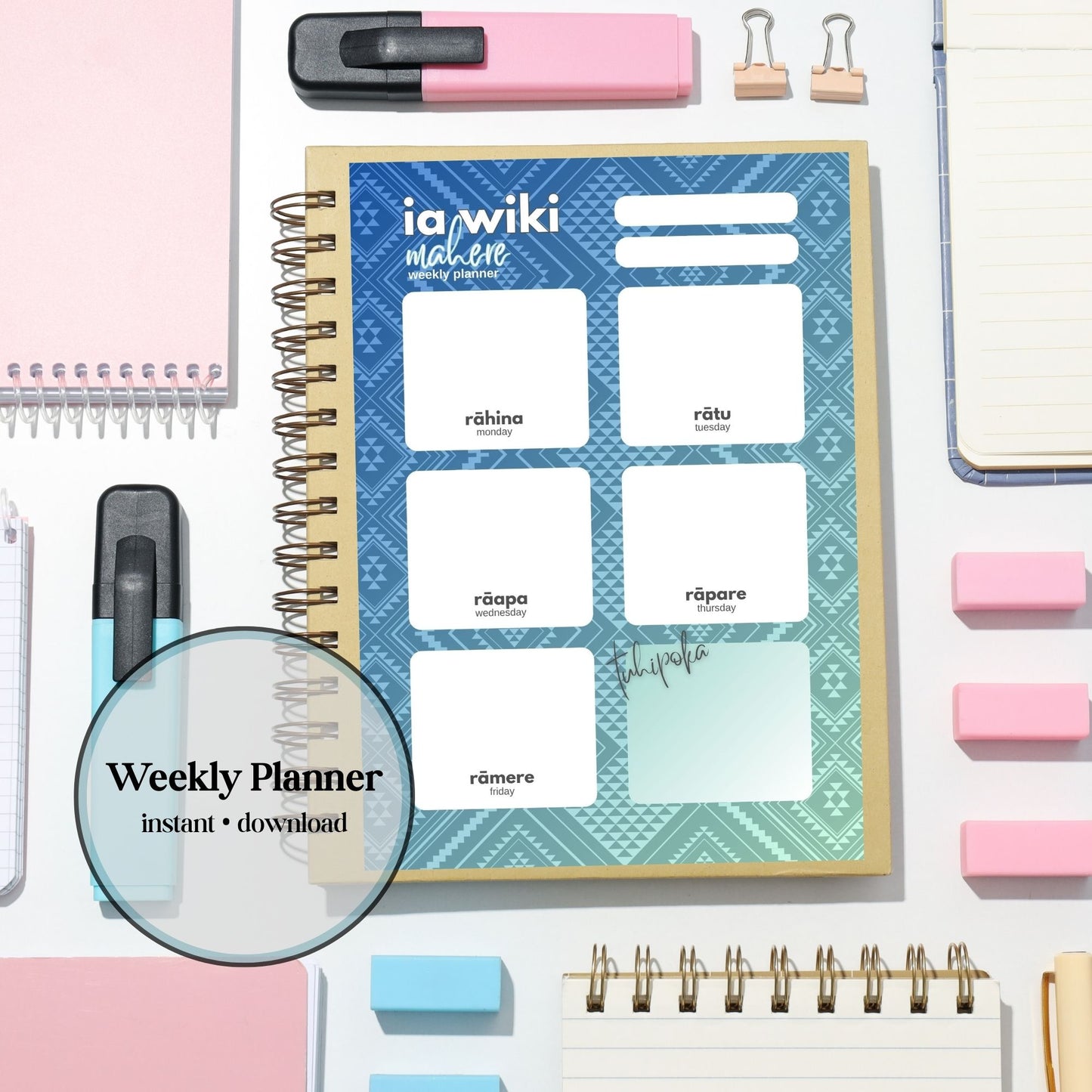 Tangaroa-Inspired Weekly Planner| Digital Download