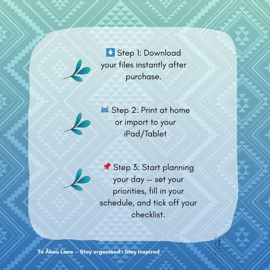Tangaroa-Inspired Weekly Planner| Digital Download
