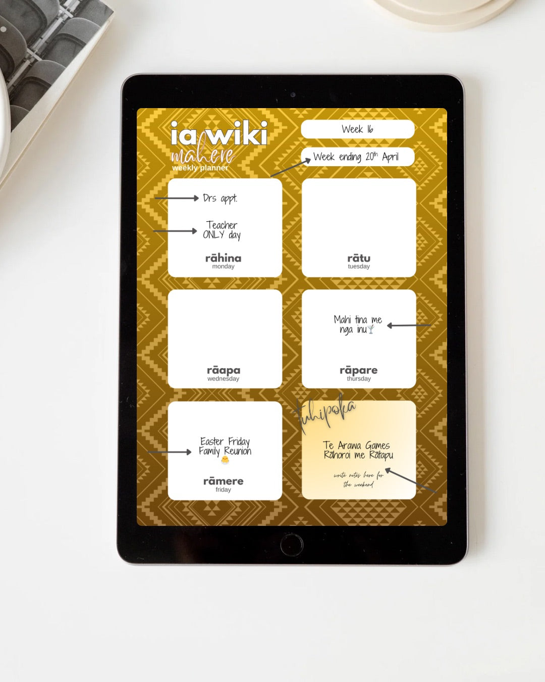 Rehua-Inspired Weekly Planner| Digital Download