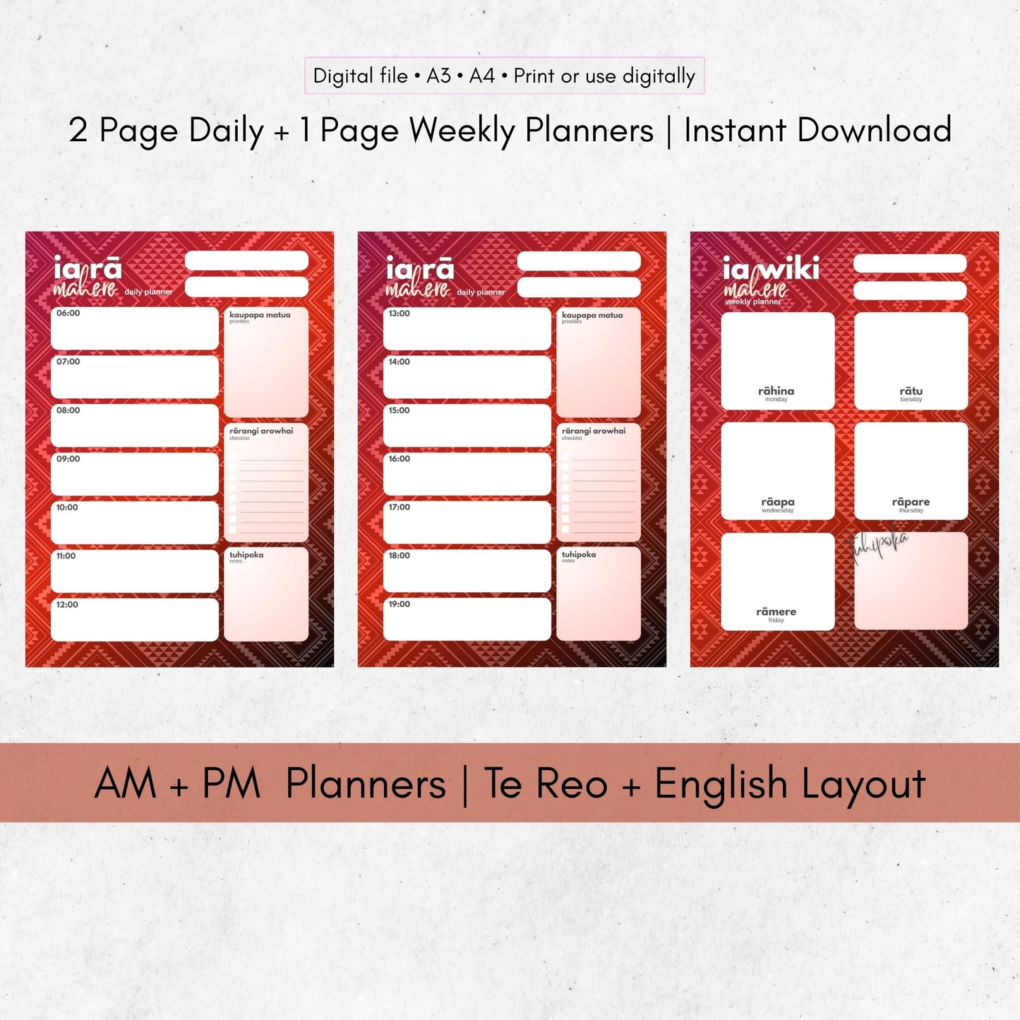 Tūmatauenga-Insired Planner Bundle