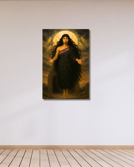 Hine-nui-te-pō – Goddess of the Night + Underworld | Māori Wall Art Print (Unframed) Photo paper poster