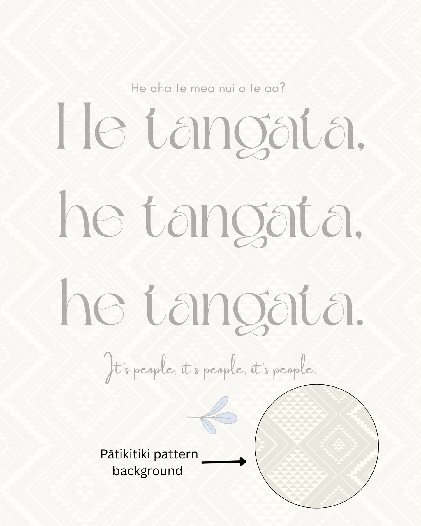 Whakataukī Māori | He tangata, he tangata, he tangata. | Instant download