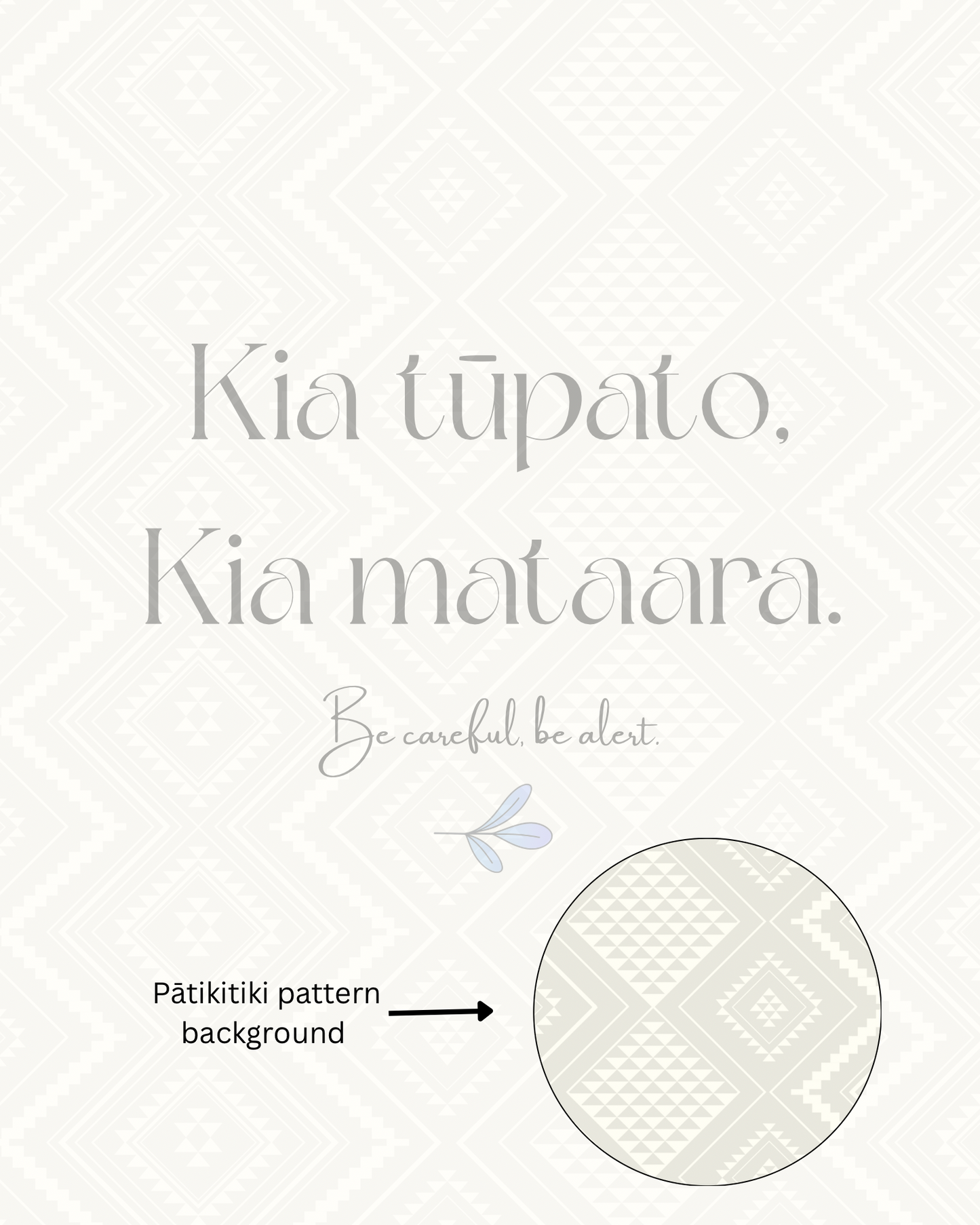 Whakataukī Māori | Kia tupato, kia mataara. | Instant download