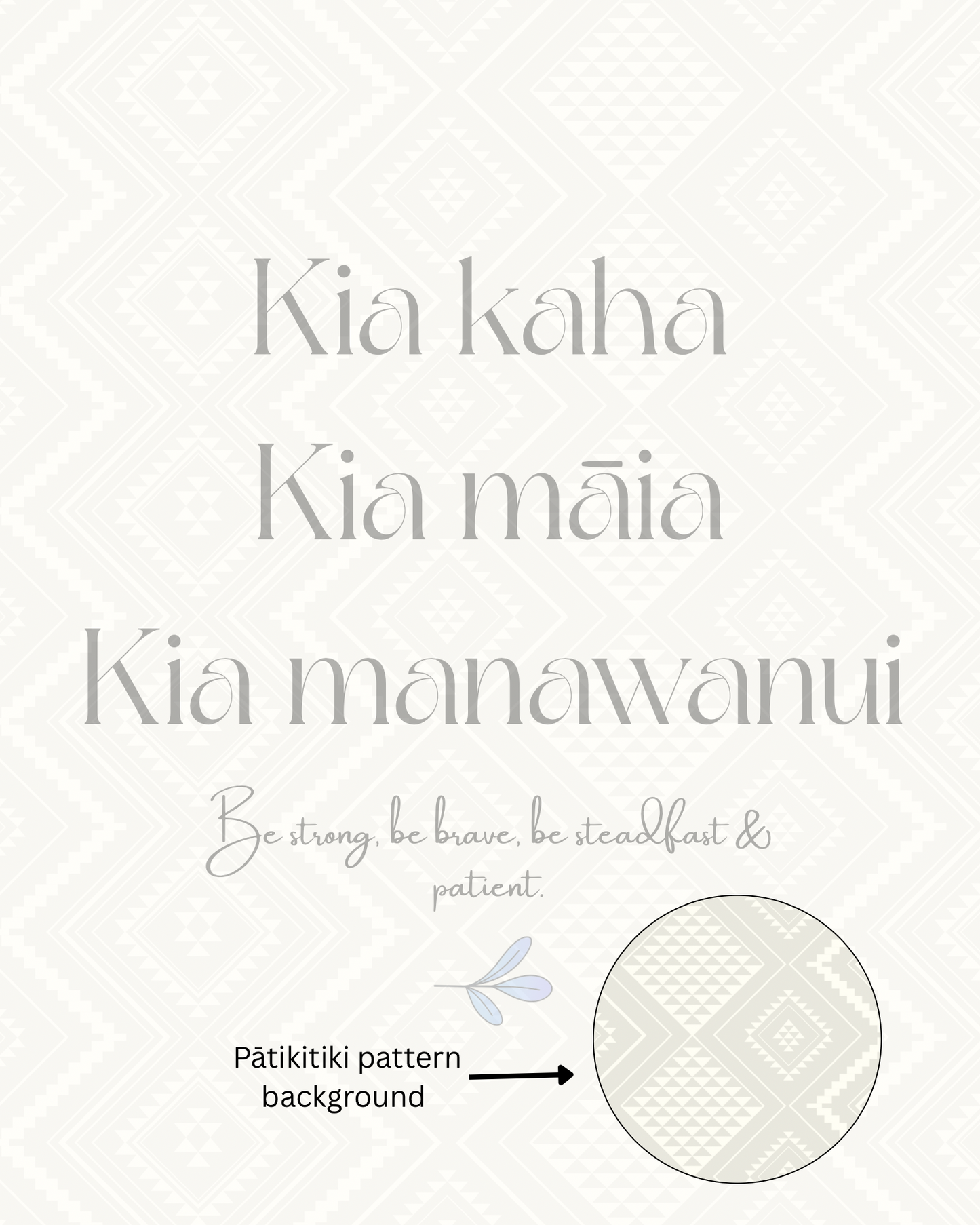 Whakataukī Māori |Kia kaha, kia māia, kia manawanui | Instant download