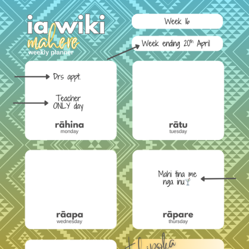 Hine-raumati-Inspired Weekly Planner| Digital Download
