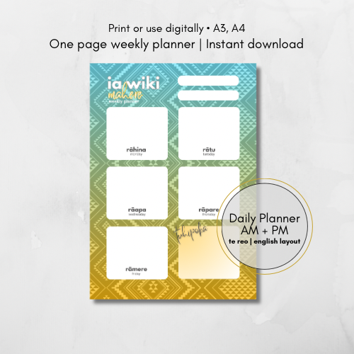 Hine-raumati-Inspired Weekly Planner| Digital Download