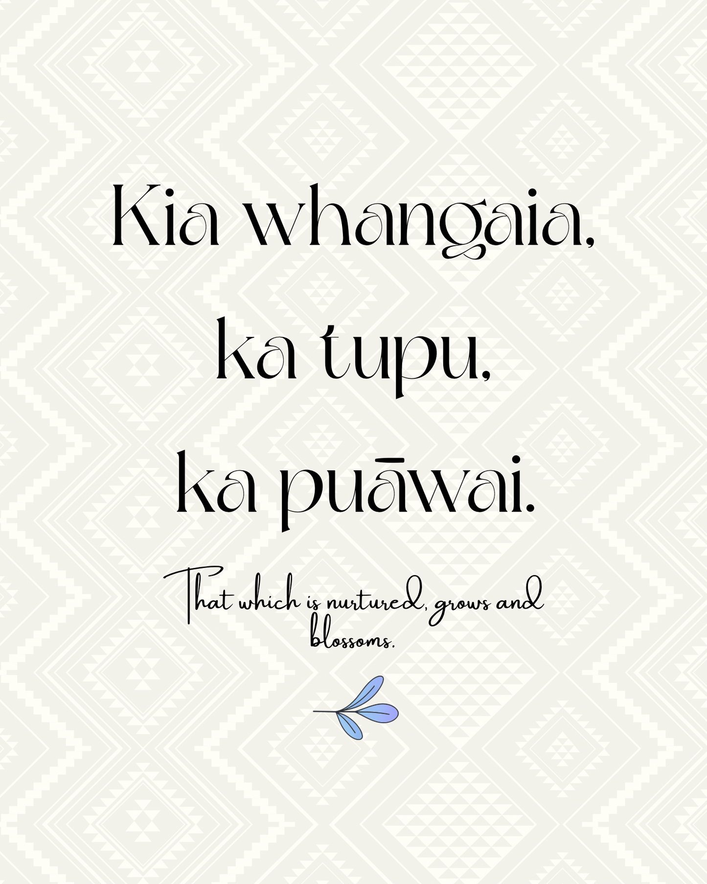 Whakataukī Māori |Kia whangaia, kia tupu, kia puāwai | Instant download