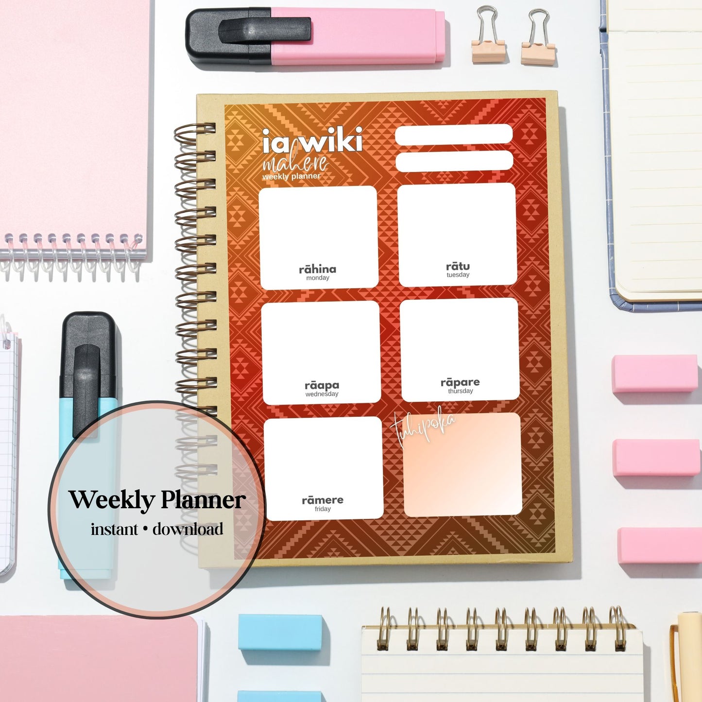 Rūaumoko-Inspired Weekly Planner| Digital Download